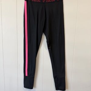 PINK Victoria's Secret Black Pants with Pink Stripe